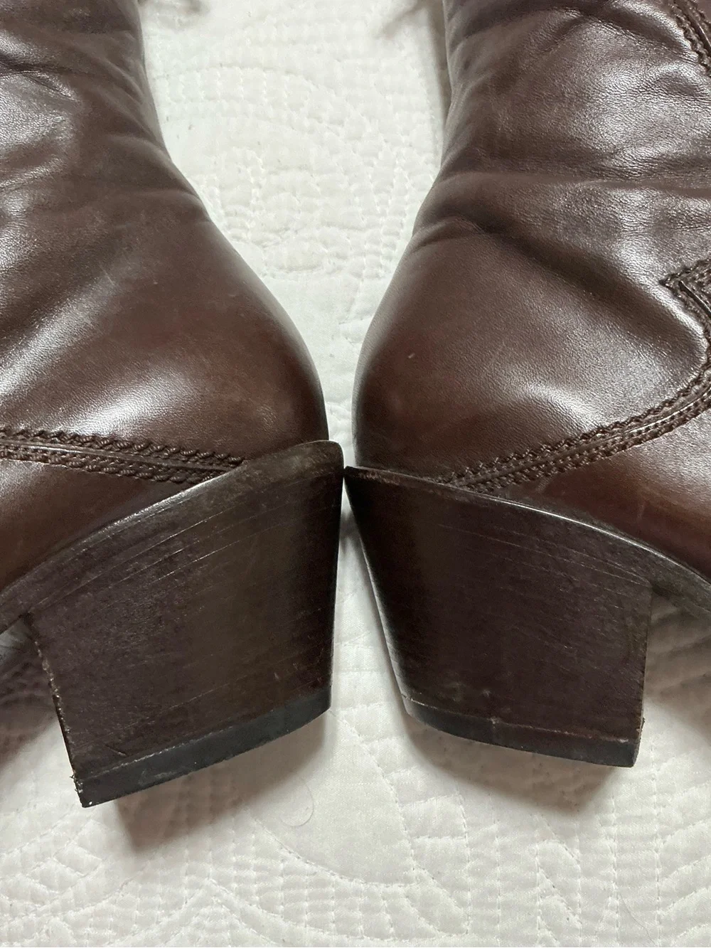 Vintage Sergio Rossi Brown Leather Western Ankle Boots Style 7003 Size 39